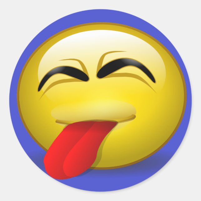Zunge Runder Aufkleber (Vorderseite)