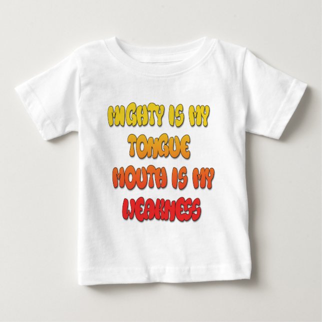 Zunge Zunge: Funny Zunge Zitat Farbiger Text Kunst Baby T-shirt (Vorderseite)