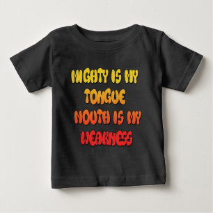 Zunge Zunge: Funny Zunge Zitat Farbiger Text Kunst Baby T-shirt