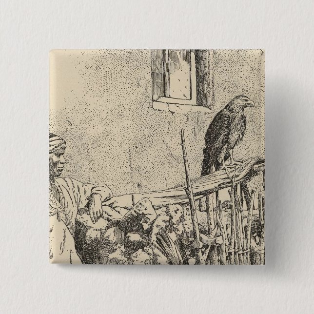 Zuni-Adler Button (Vorderseite)