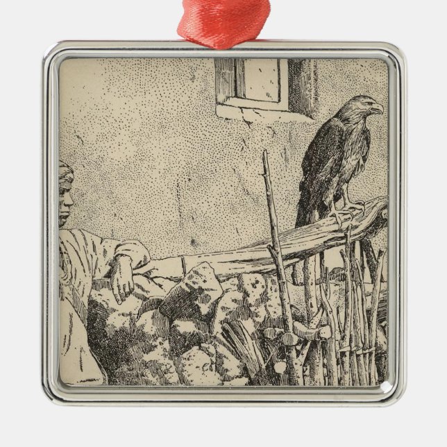 Zuni-Adler Silbernes Ornament (Vorne)