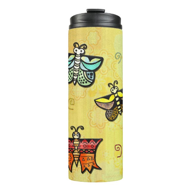 Zuni Butterfly Folk Kunst Thermosbecher (Vorderseite)