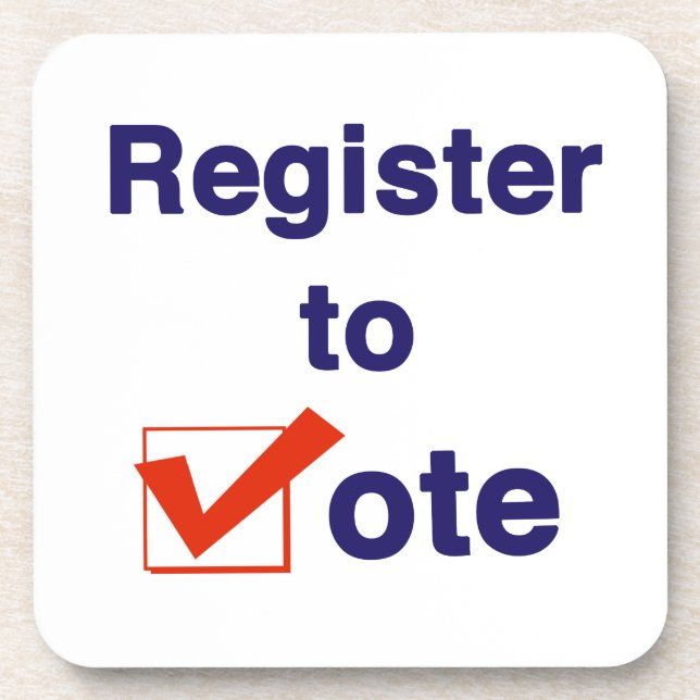 Zur Abstimmung 2024 registrieren Getränkeuntersetzer (Vorderseite)