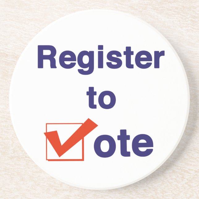 Zur Abstimmung 2024 registrieren Getränkeuntersetzer (Vorne)