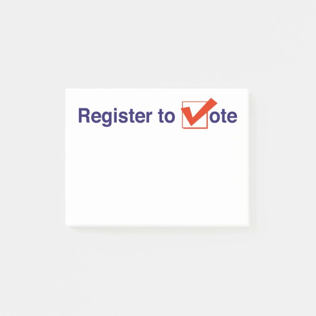 Zur Abstimmung 2026 registrieren Post-it Klebezettel (Vorderseite)