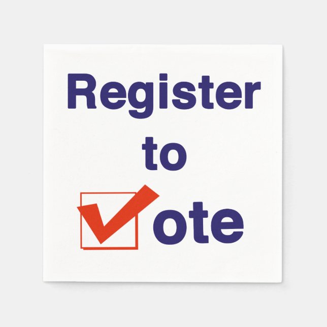 Zur Abstimmung 2026 registrieren Serviette (Vorderseite)