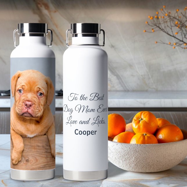Zur besten Hunde-Mama je benutzerdefiniertes Foto  Trinkflasche (Von Creator hochgeladen)