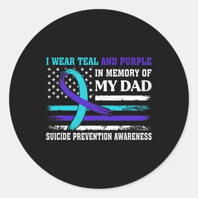 Zur Erinnerung an das Selbstmordbewusstsein von Vä Runder Aufkleber (Vorderseite)