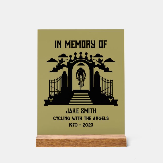 Zur Erinnerung an eine Cyclistbeerdigung Acrylschild (Vorderseite)