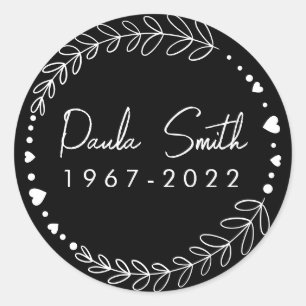 Zur Erinnerung. Du wirst sehr vermisst werden. Runder Aufkleber