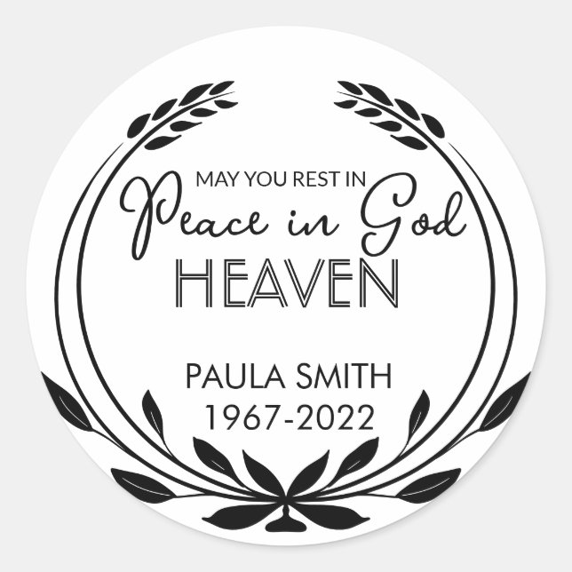 Zur Erinnerung. Möchtest du in Frieden Erholung in Runder Aufkleber (Vorderseite)