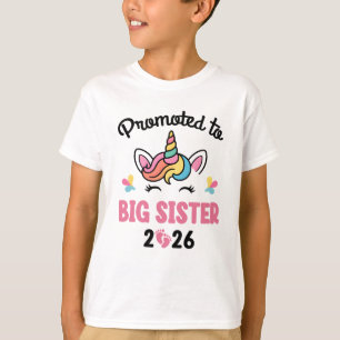Zur großen Schwester befördert 2026 Einhorn Baby A T-Shirt
