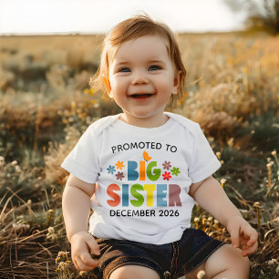Zur großen Schwester befördert Ankündigung Baby T-shirt