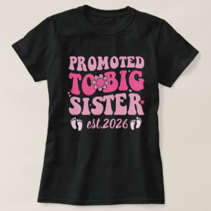 Zur großen Schwester befördert Est 2026 Süße Ankün T-Shirt