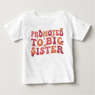 Zur großen Schwester befördert Groovy Herbst Baby T-shirt