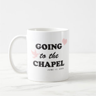 Zur Kapelle gehen Retro 70er Braut mit Thema Kaffeetasse