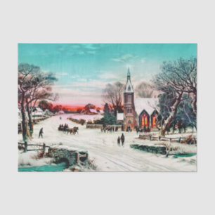 Zur Kirche gehen, Heiligabend von J. Hoover & Son Seidenpapier