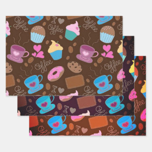 Zur Liebe der Kaffeesammlung Geschenkpapier Set
