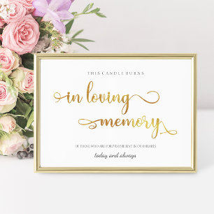 Zur liebevollen Erinnerung Gold 8x10 Hochzeitsschi Poster