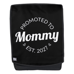Zur Mama befördert Est 2027 Neue Mama Ankündigung Rucksack