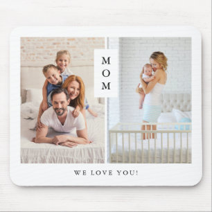 Zur Mama   Modernes Zwei-Foto-Gitter Mousepad