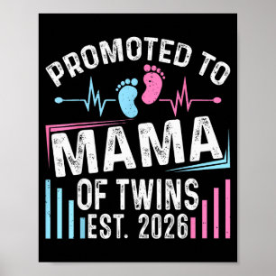 Zur Mama von Zwillingen Befördert Est 2026 Baby Sh Poster