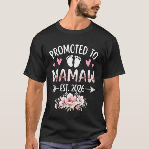 Zur Mamaw befördert Est 2026 Florale Schwangerscha T-Shirt