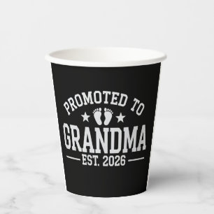 Zur Oma befördert ca. 2026 Großeltern Baby Pappbecher