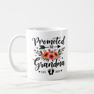 Zur Oma befördert Est 2025 Floral Neue Oma  Kaffeetasse