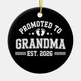 Zur Oma befördert Est 2026 Babyankündigung Keramik Ornament