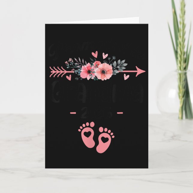 Zur Oma befördert Est 2026 Floral  Karte (Vorderseite)