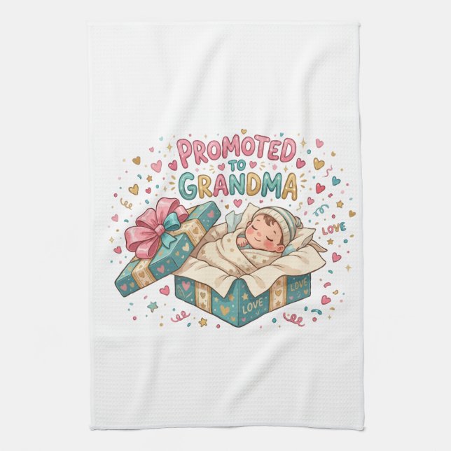 Zur Oma befördert Geschenk Geschirrtuch (Vertikal)
