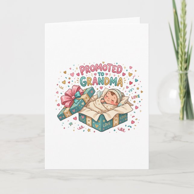 Zur Oma befördert Geschenk Karte (Vorderseite)