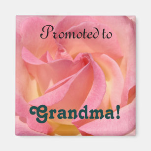 Zur Oma befördert! Magnetgeschenke Rosa Rose Magnet
