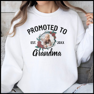 Zur Oma befördert Schwarz-Weiß-Foto des Neugeboren Sweatshirt