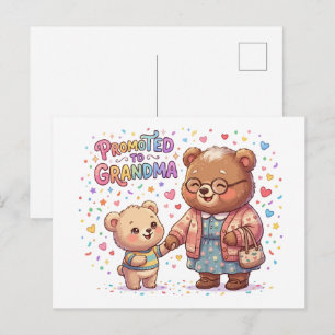 Zur Oma beförderte süße Bären Postkarte