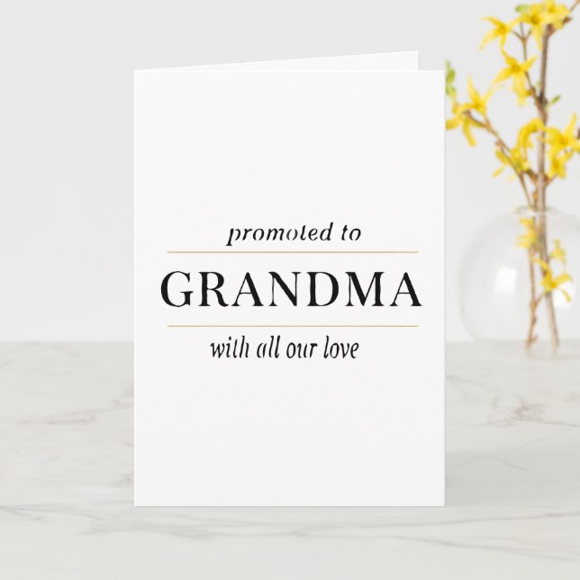 Zur Oma ernannt Geschenk Karte (Gelbe Blume)