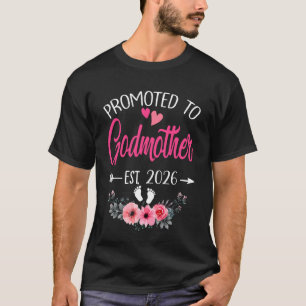Zur Patentante befördert Est 2026 Mothers Day Firs T-Shirt