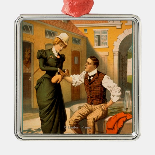 Zur Schau tragendes LifeBoxer Silbernes Ornament (Vorne)