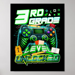 Zur Schule Ck 3. Klasse freigeschalteter Gamer zue Poster