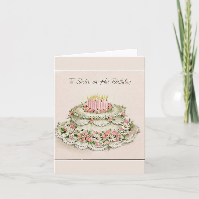 Zur Schwester auf ihrer Karte (Vorderseite)