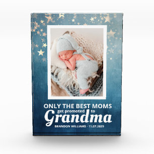 Zur süßen Oma befördert Sternchen Baby Fotoblock