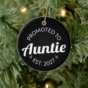 Zur Tante befördert Est 2027 Neue Tante I Keramik Ornament