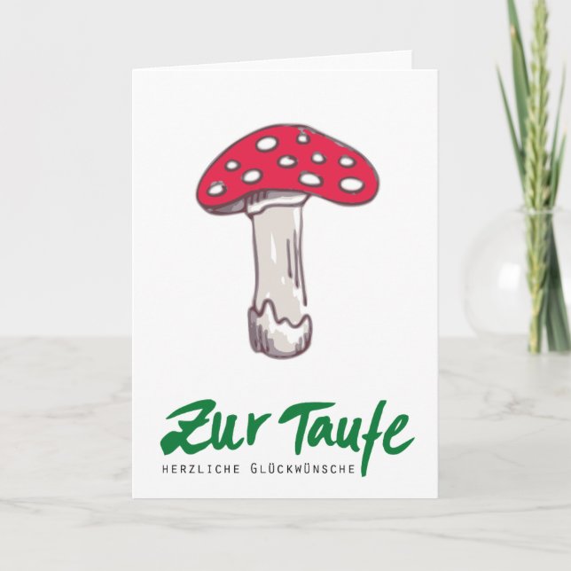 Zur Taufe: Glückwunschkarte Fliegenpilz Karte (Vorderseite)