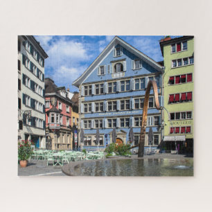 Zürcher Brunnen und Restaurants City Jigsaw Puzzle