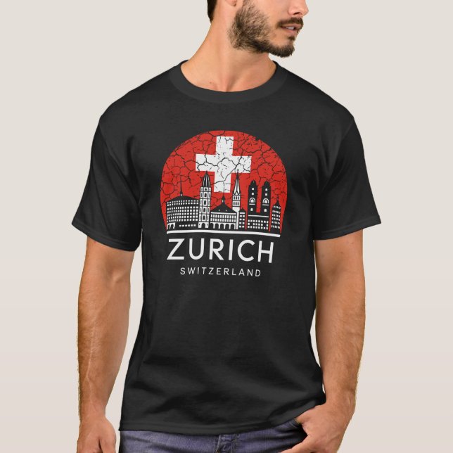 Zürcher Schweiz - Flagge T-Shirt (Vorderseite)