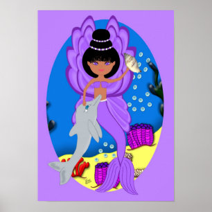 Zuri das Lila Merfaery und Dolphin Poster
