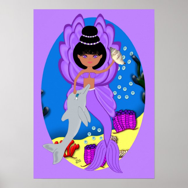 Zuri das Lila Merfaery und Dolphin Poster (Vorne)