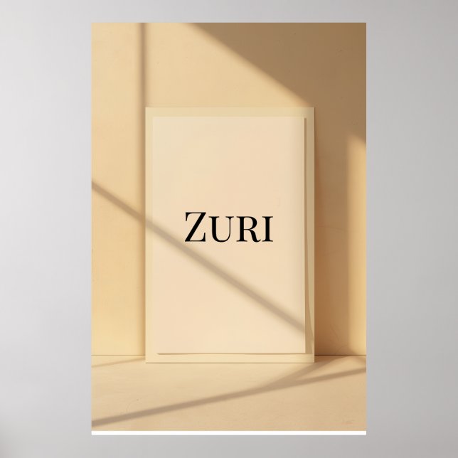 Zuri Modern Name Wall Art – Minimalist Poster (Vorne)