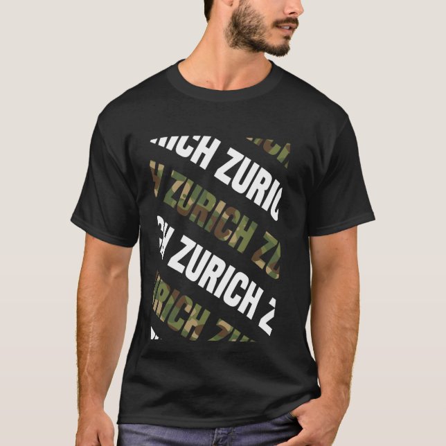 Zurich Camouflage Pattern Green Camouflage T-Shirt (Vorderseite)